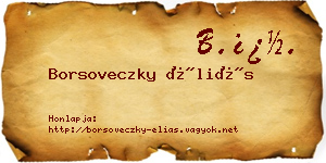 Borsoveczky Éliás névjegykártya